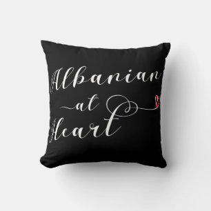 Albanian At Heart Throw Cushion, Albania Throw Pillow