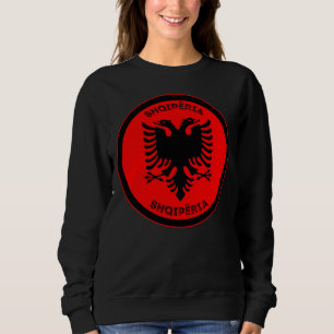 Albanian Black Eagle Circle Shape Sweatshirt