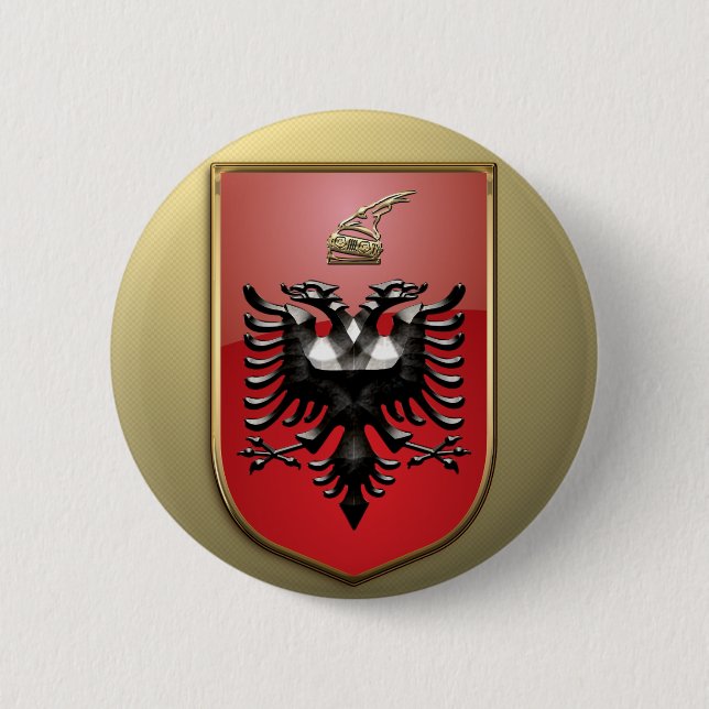 Albanian Coat of arms 2 Inch Round Button (Front)