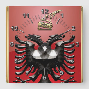 Albanian Coat of arms Square Wall Clock