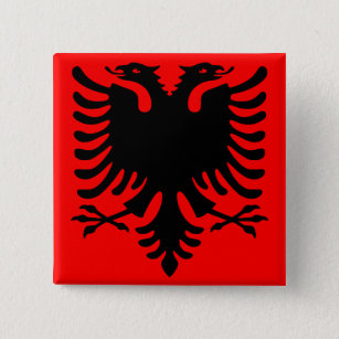 Albanian Eagle 2 Inch Square Button