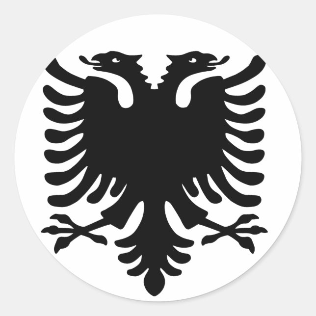 Albanian Eagle. Classic Round Sticker (Front)