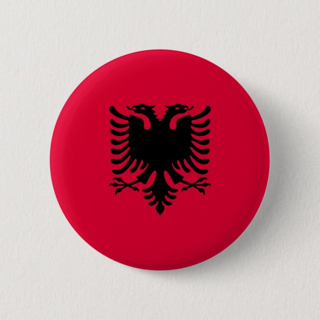 Albanian Flag 2 Inch Round Button (Front)