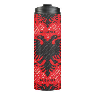 Albanian flag 2 thermal tumbler
