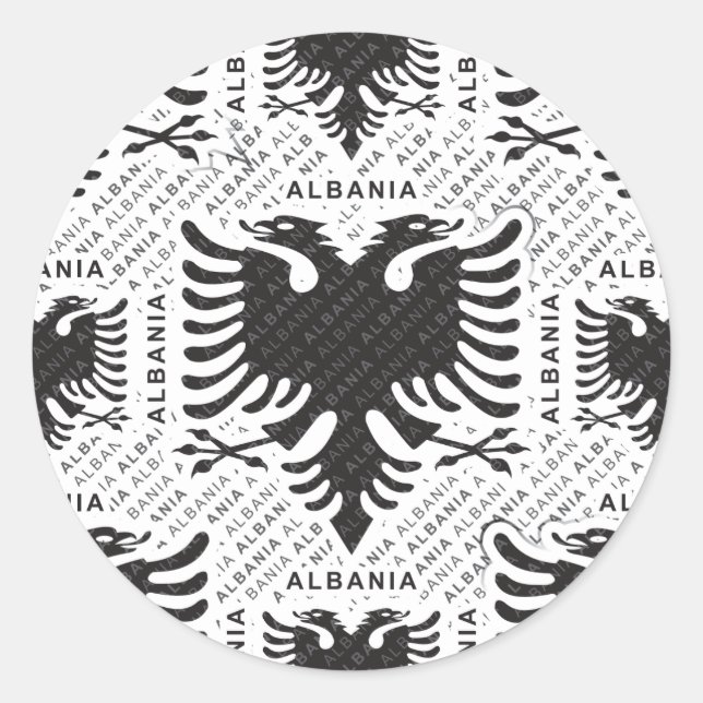 Albanian flag 3 classic round sticker (Front)