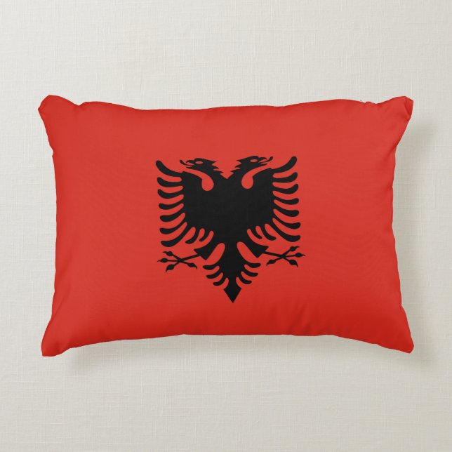 Albanian flag accent pillow (Front)
