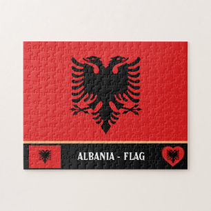 Albanian Flag & Albania - country, holiday /sports Jigsaw Puzzle
