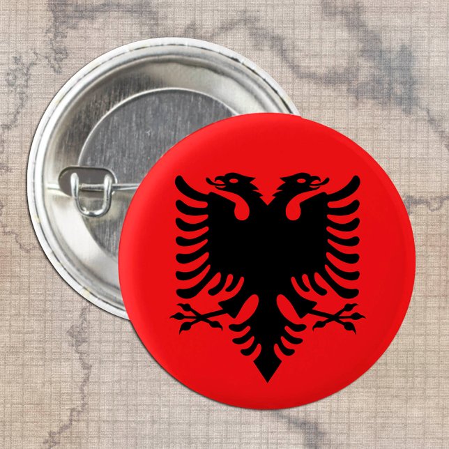Albanian Flag & Albania fashion patriots /sports 1 Inch Round Button (Creator Uploaded)