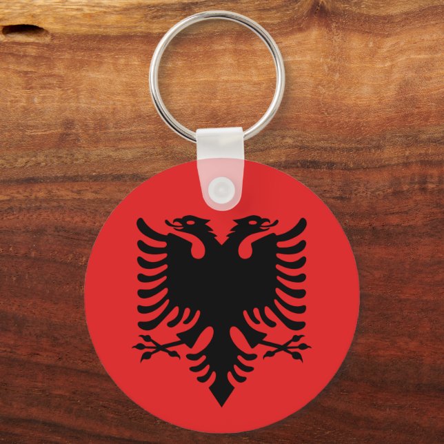 Albanian flag & Albania holiday, travel / sports Keychain (Front)