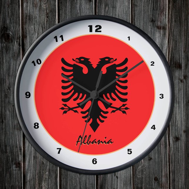 Albanian Flag & Albania trendy Home / design Round Clock (Creator Uploaded)