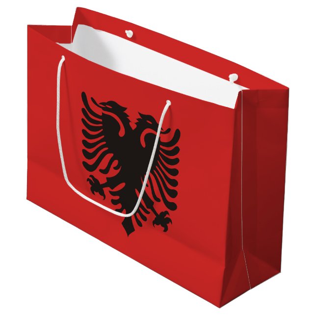 Albanian Flag All Over Large Gift Bag (Front Angled)