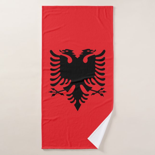 Albanian flag bath towel (Bath Towel)