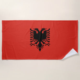 Albanian flag beach towel