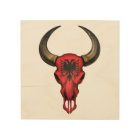 Albanian Flag Bull Skull