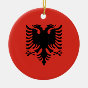 Albanian flag ceramic ornament