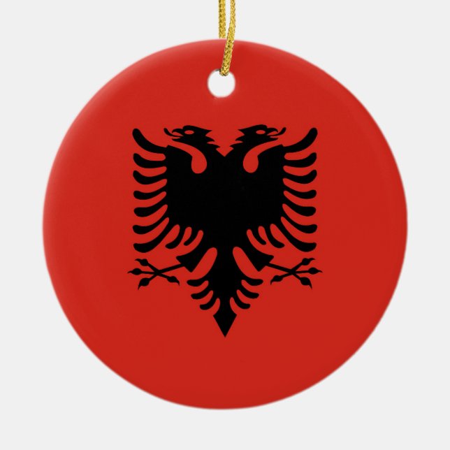 Albanian flag ceramic ornament (Front)