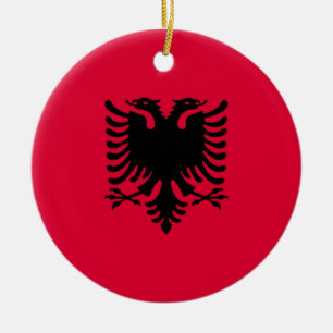 Albanian flag ceramic ornament