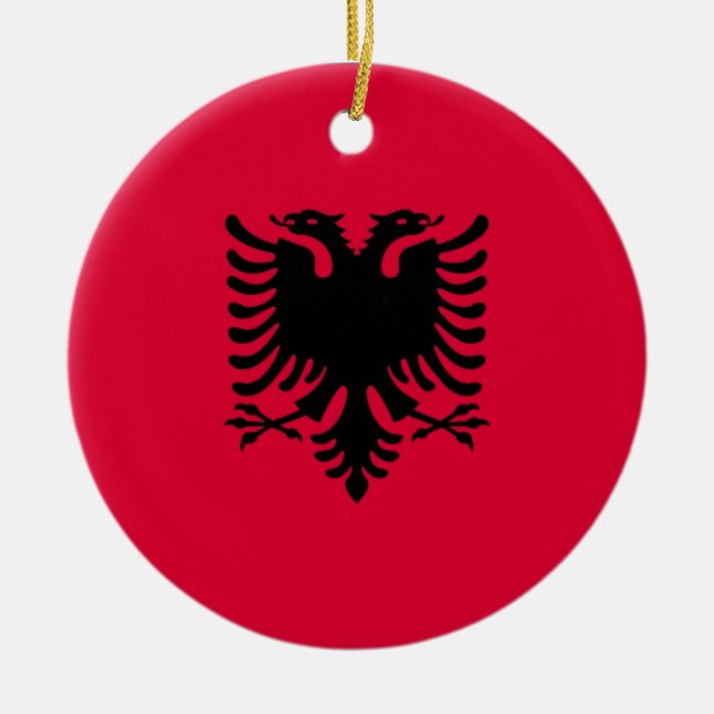 Albanian flag ceramic ornament (Front)