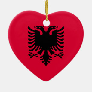 Albanian Flag Ceramic Ornament