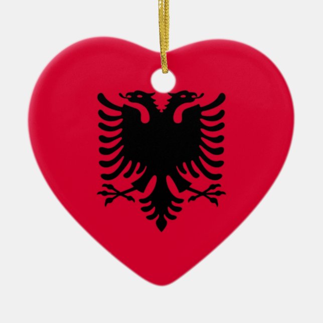 Albanian Flag Ceramic Ornament (Front)