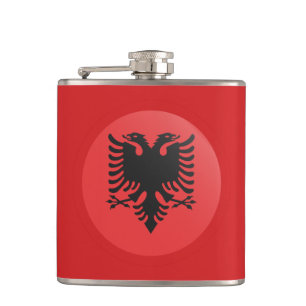 Albanian Flag & drink, travel Albania /sports fans Hip Flask