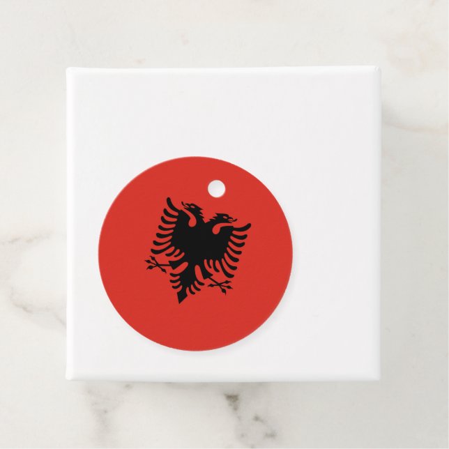 Albanian flag favour tags (In Situ)