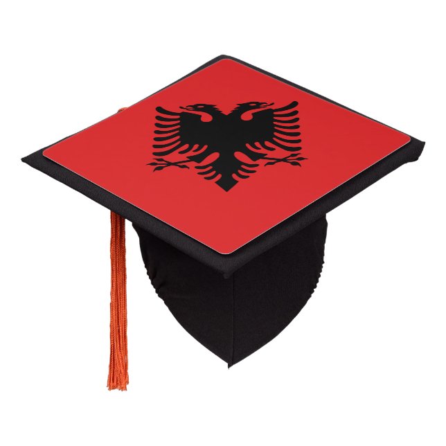 Albanian flag graduation cap topper (Angled)