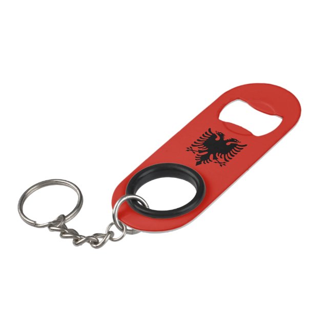 Albanian flag keychain bottle opener (Front Angled)
