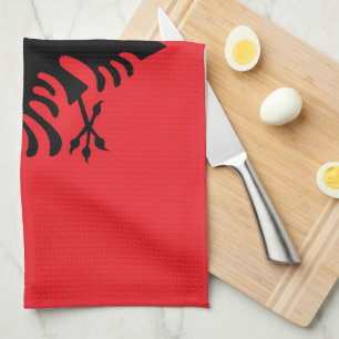 Albanian flag kitchen towel