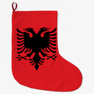 Albanian flag large christmas stocking