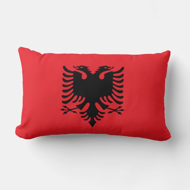 Albanian flag lumbar pillow (Front)
