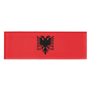 Albanian flag name tag