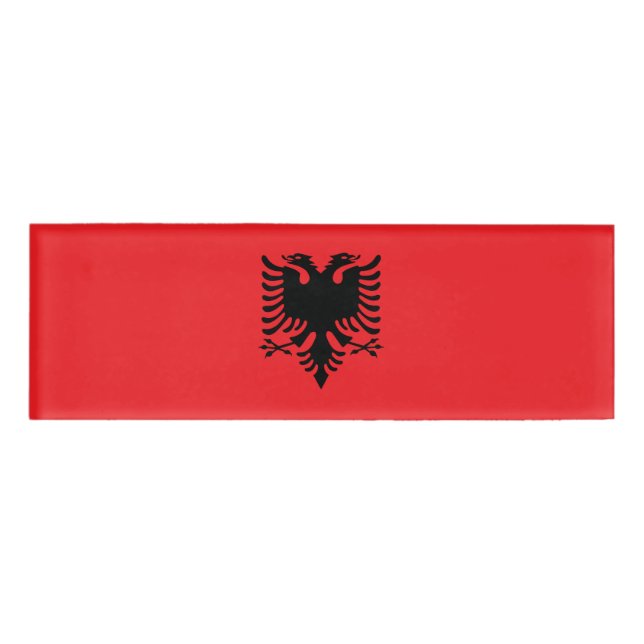 Albanian flag name tag (Front)