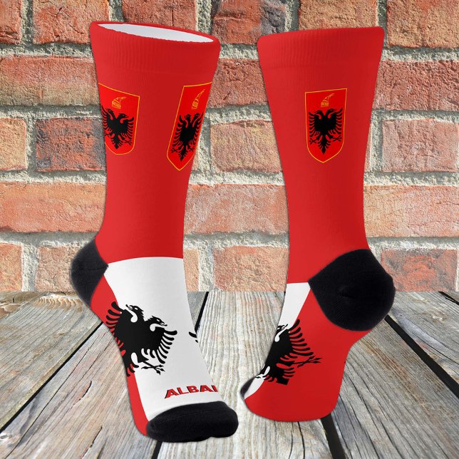 Albanian Flag Patriotic, Sustainable Albania Socks (Creator Uploaded)