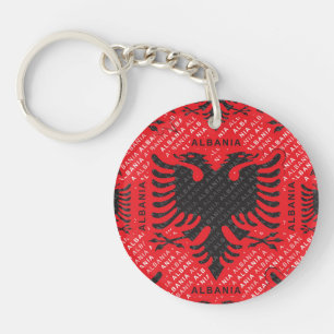Albanian flag pattern 2 keychain