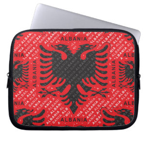 Albanian flag pattern 2 laptop sleeve