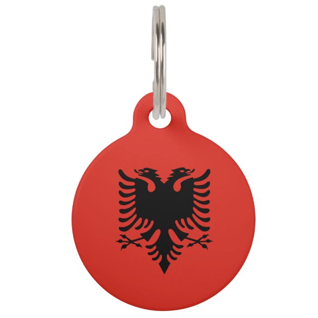 Albanian flag pet tag (Front)