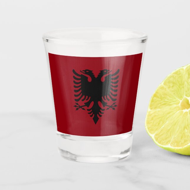 Albanian flag shot glass (Front)