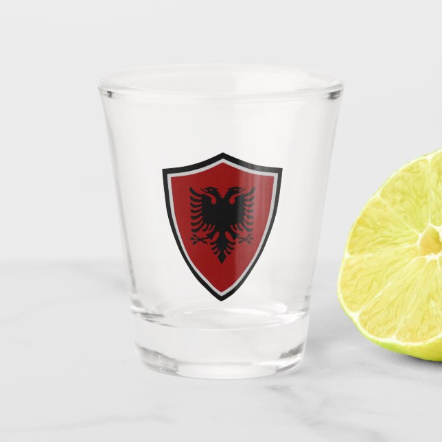 Albanian flag shot glass (Front)