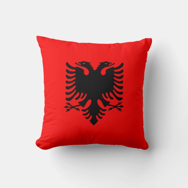 Albanian Flag Throw Pillow (Front)
