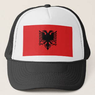 Albanian flag trucker hat