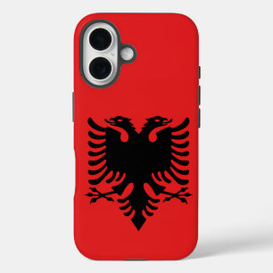 Albanian flag with two-headed eagle iPhone 16 case