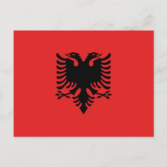 Albanian flag with two-headed eagle postcard (Front)
