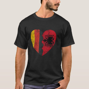Albanian German Flag Heart Germany Albania Flag Ro T-Shirt
