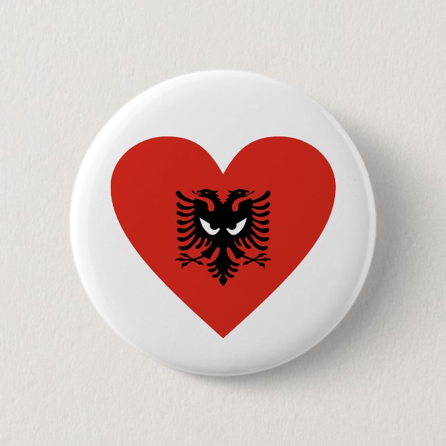 Albanian Heart - For real Albanians! 2 Inch Round Button (Front)