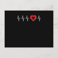 Albanian Heartbeat I Love Albania Flag Heart Pride