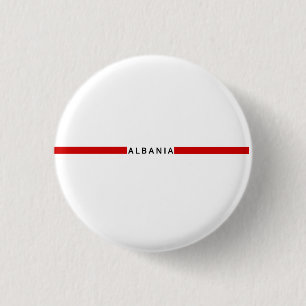 Albanian minimalistic flag 1 inch round button