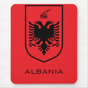 Albanian National Coat of Arms Heritage Ink Mouse Pad