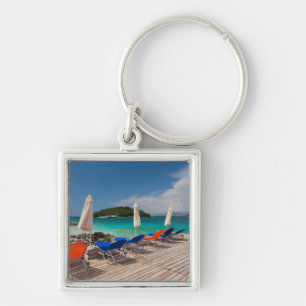 Albanian Riviera, Ksamil, town beachfront Keychain