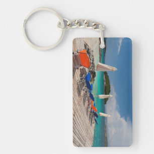 Albanian Riviera, Ksamil, town beachfront Keychain